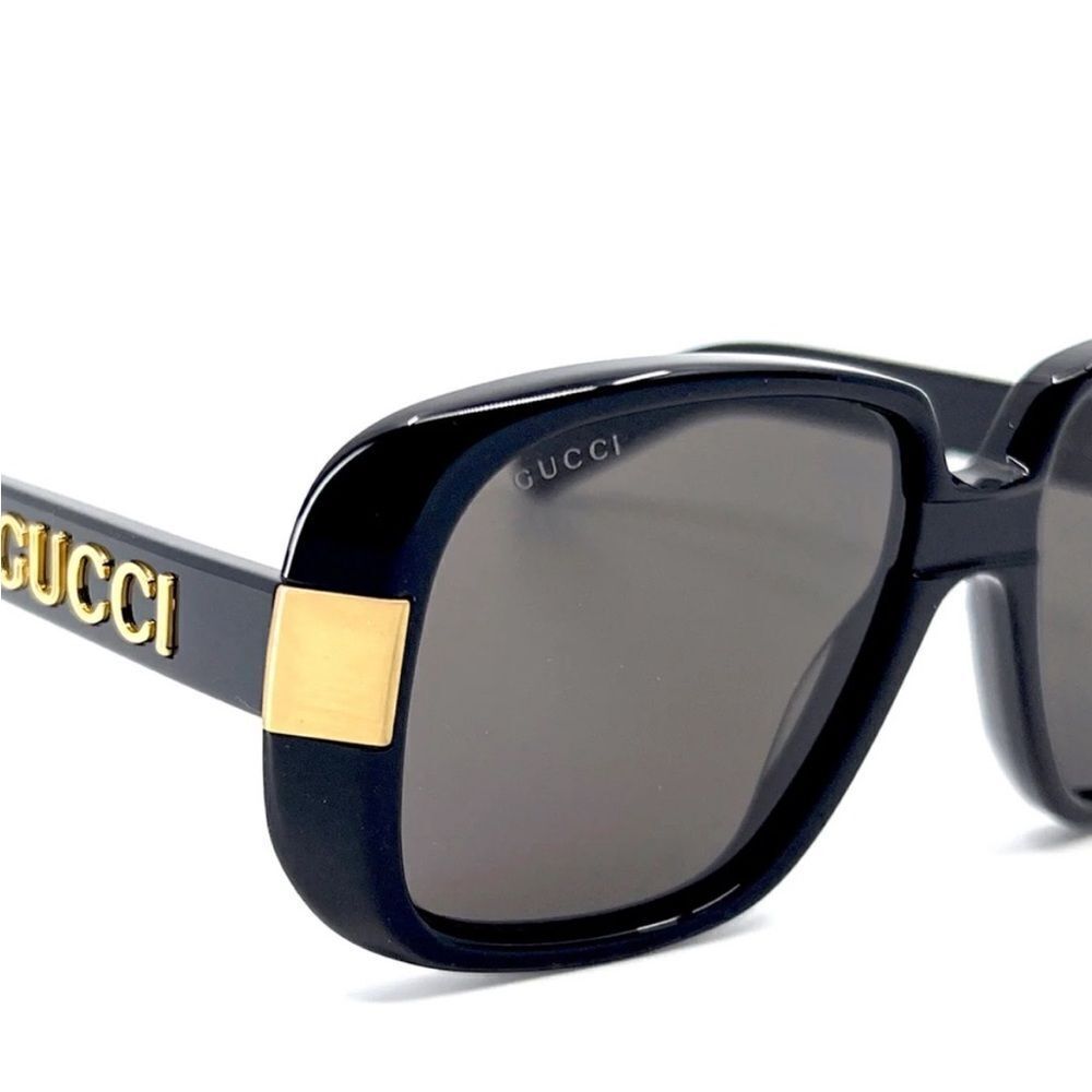Gucci GG0318s - Pineapple Black Gold Sunglasses unisex $770 - Picture 3 of 16